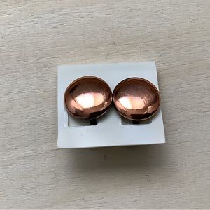 New vintage medium copper minimalist clip on earrings